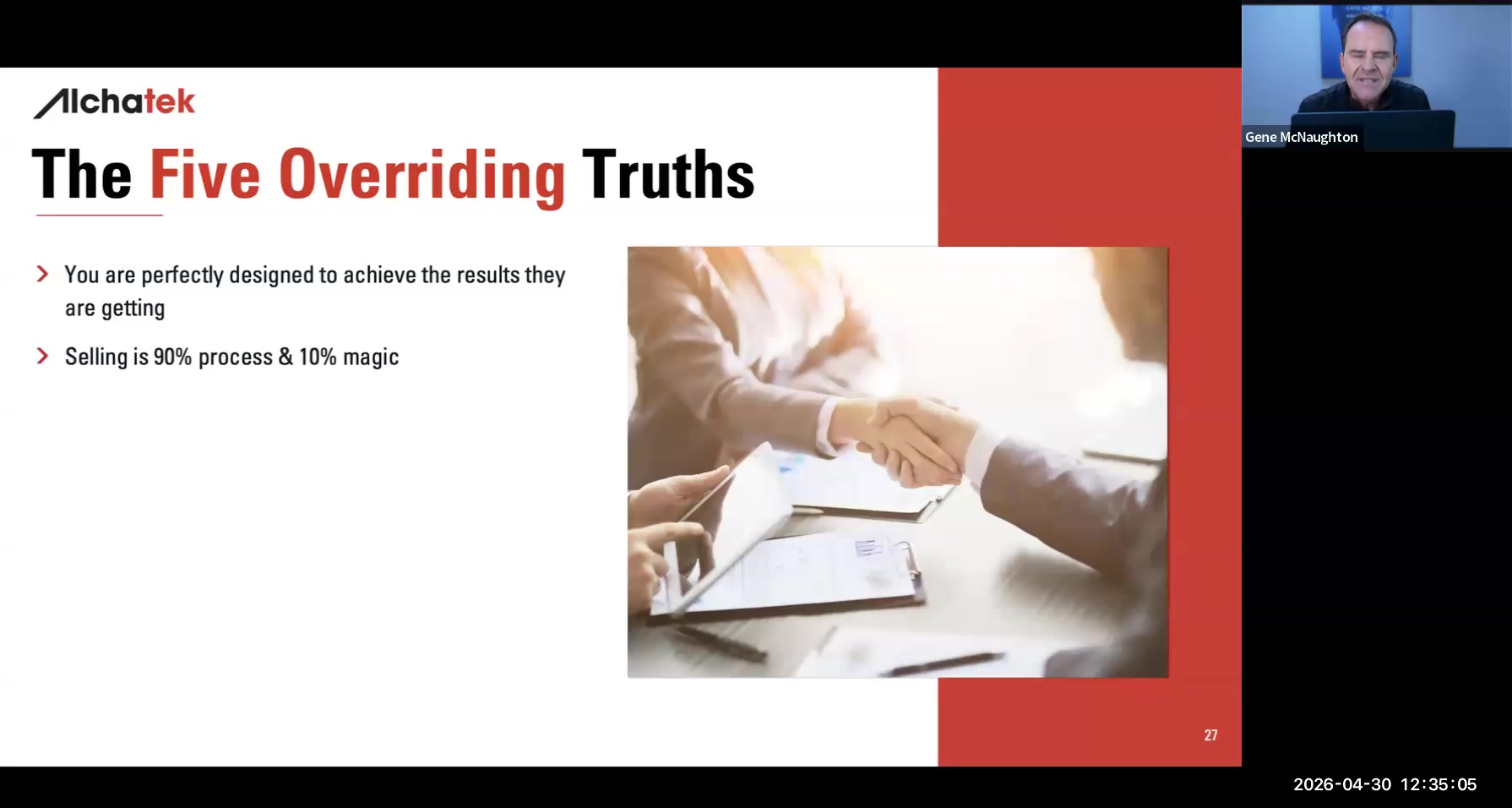 The Five Overriding Truths slide